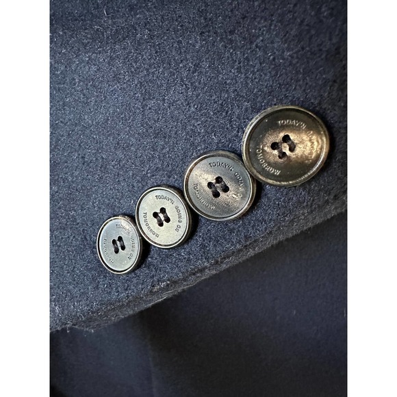 TNGT Today 'N Going On Tomorrow Mens Chester Wool Blend Long Navy Coat - Picture 6 of 9